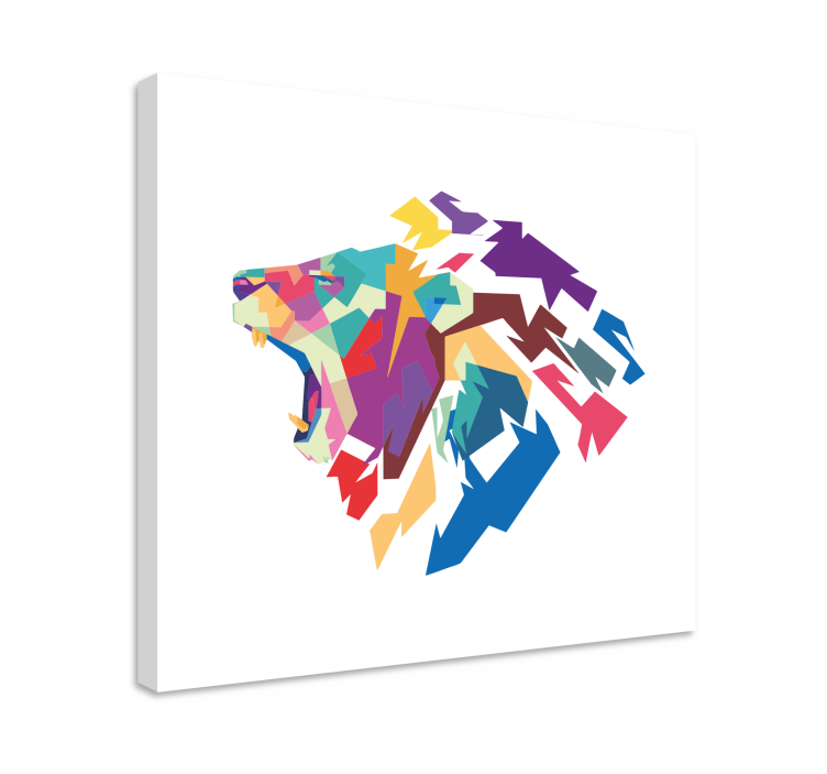 Animal canvas wall art colorful lion head - TenStickers