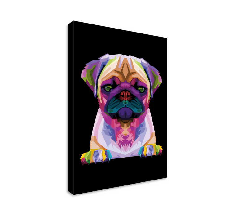 Geometric-animals cute dog dog canvas prints - TenStickers
