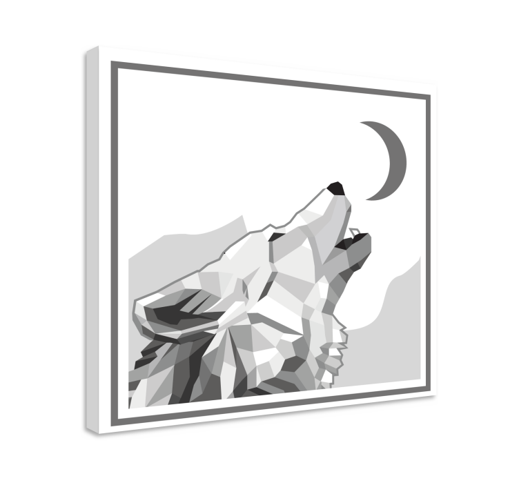 Dog wall art howling wolf print - TenStickers