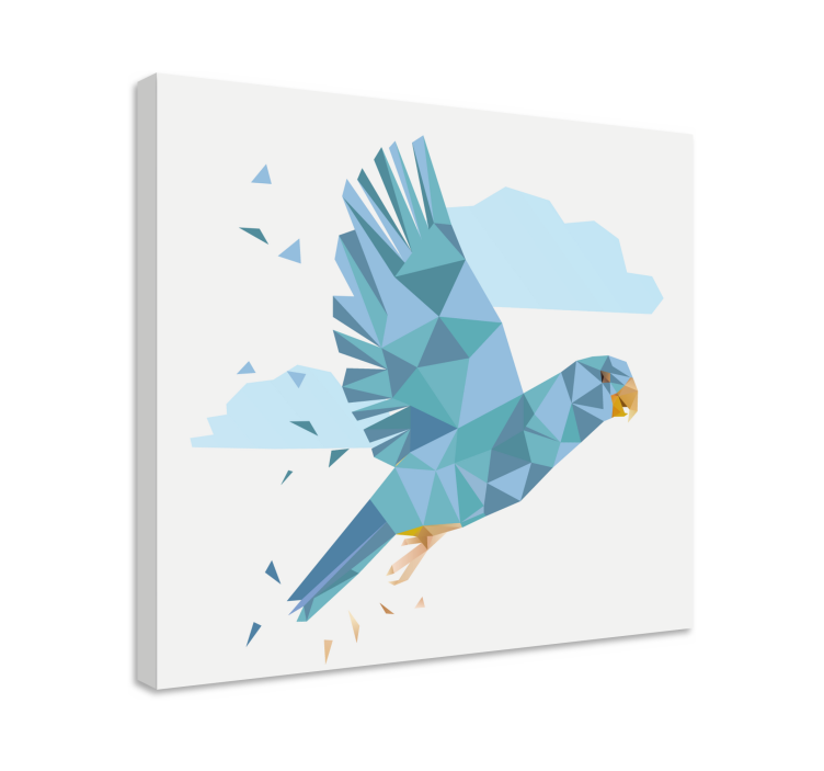 Bird canvas wall art flying blue bird - TenStickers