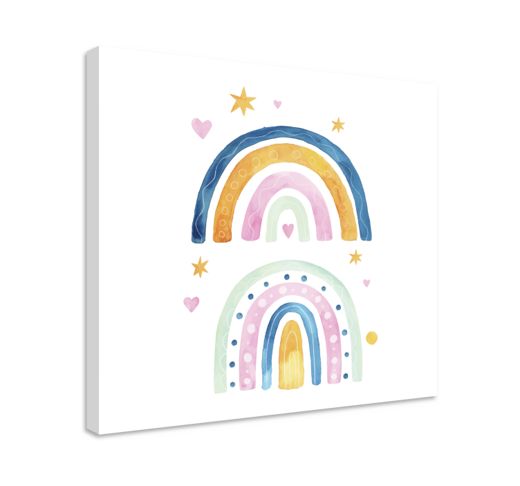 Watercolor Rainbows modern canvas - TenStickers