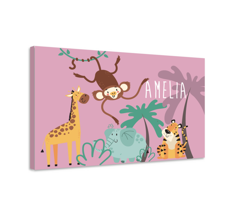 Animal canvas wall art jungle animal friends - TenStickers