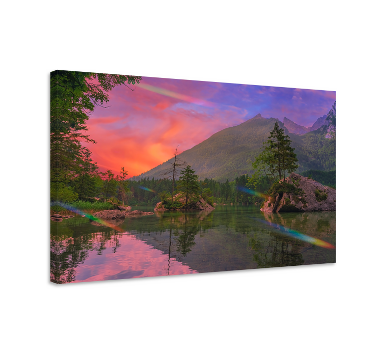 Landscape canvas mountain reflection calm - TenStickers