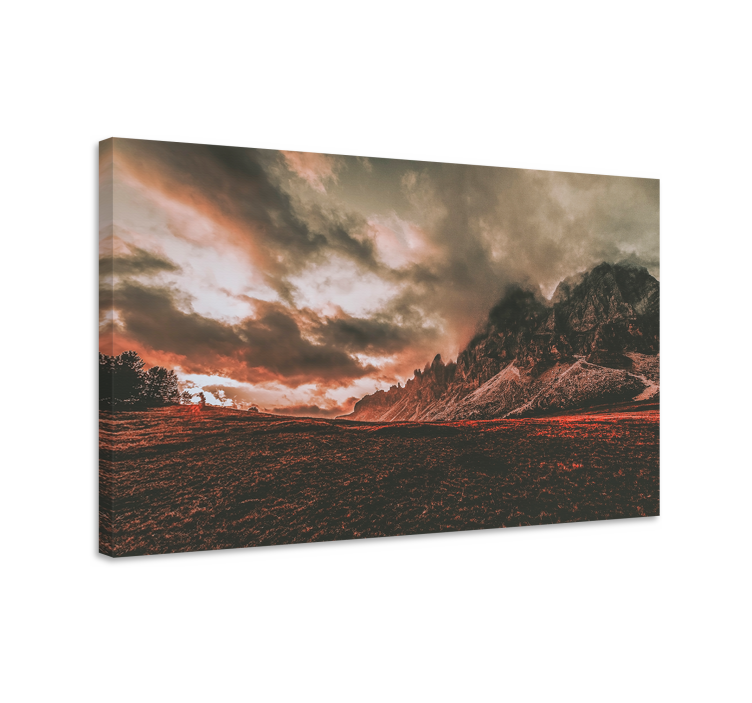 Landscape canvas dramatic mountain sunset - TenStickers