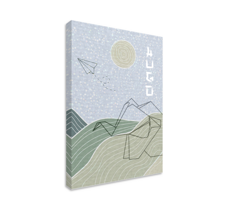 Blue clouds and birds childrens wall art canvas - TenStickers