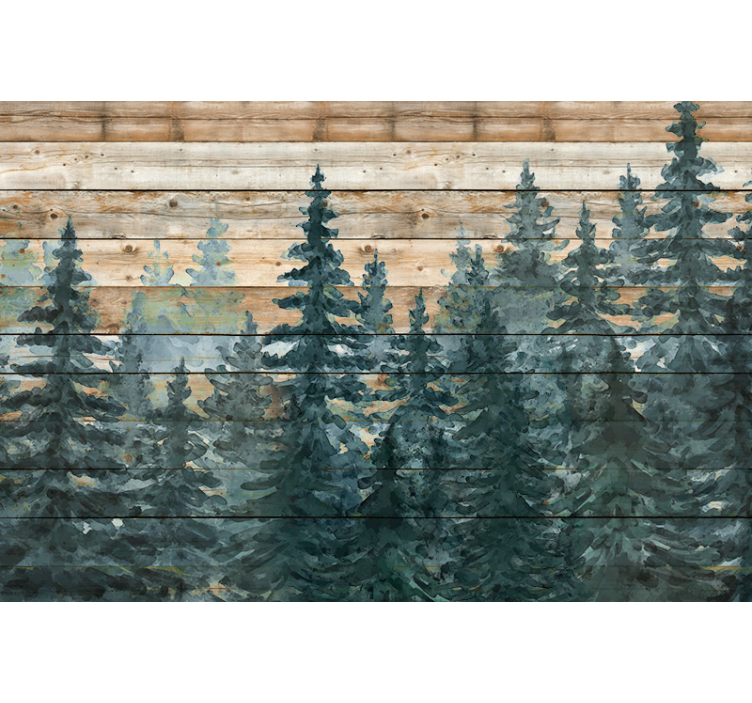 Majestic pine forest living room canvas print - TenStickers