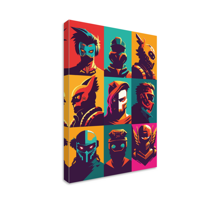 Pop art epic characters framed gaming wall art - TenStickers