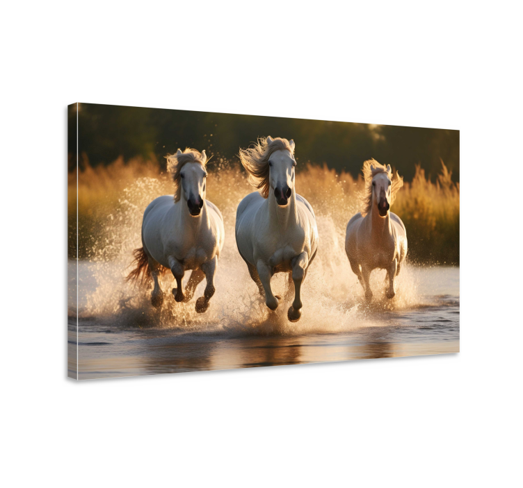 Horses running living room canvas print - TenStickers