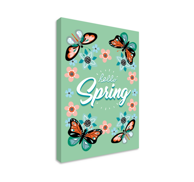 hello spring living room canvas print - TenStickers