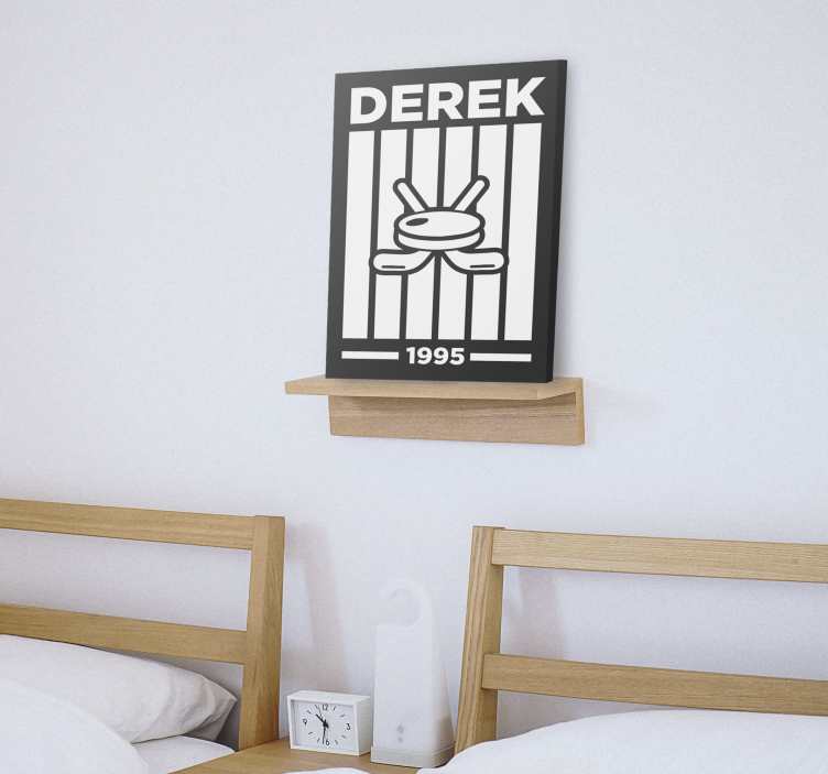 Personalised hockey design teen canvas prints - TenStickers