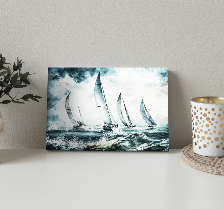 pintura veleros en el mar dining room canvas art - TenStickers