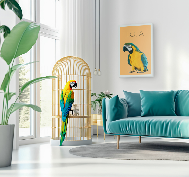 Watercolor pet portrait office canvas - TenStickers