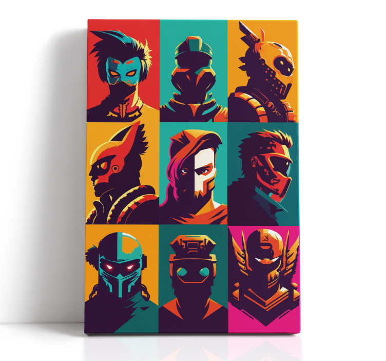 Pop art epic characters framed gaming wall art - TenStickers