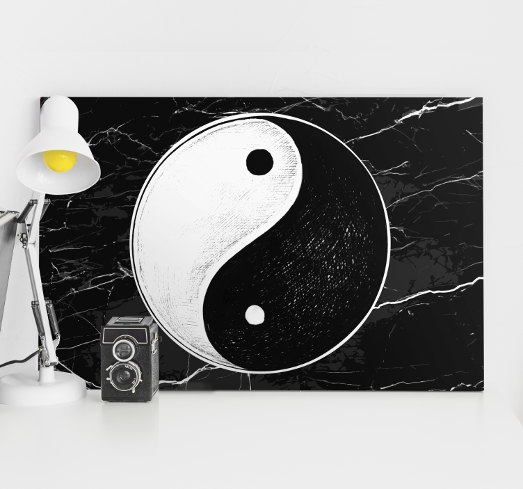 Yin Yang marble oriental canvas wall art - TenStickers