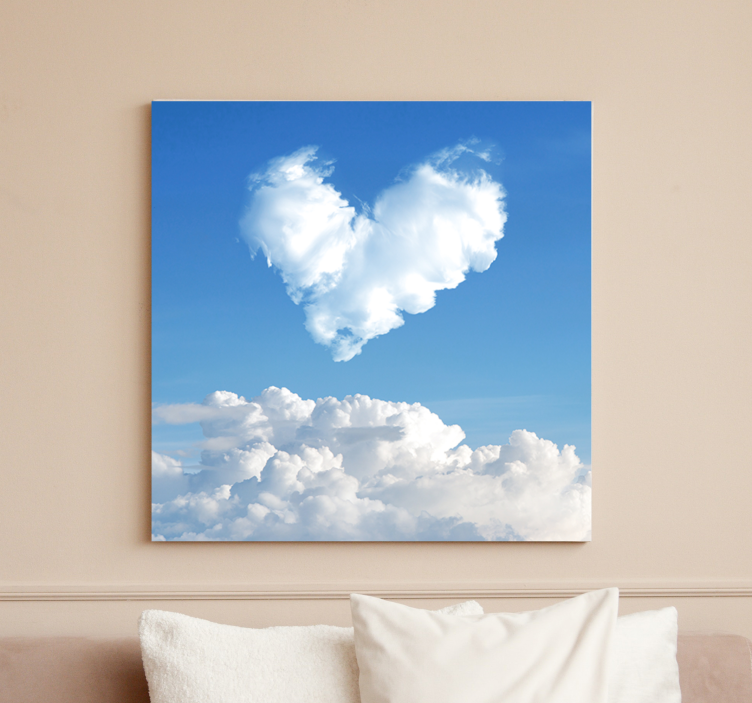 Abc canvas wall art heart shaped cloud art - TenStickers