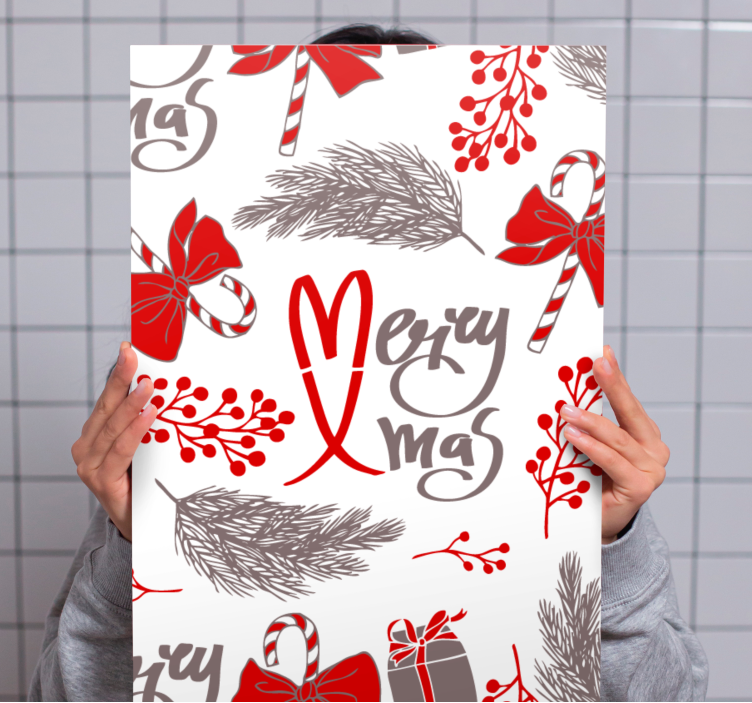 Abc canvas wall art merry christmas design - TenStickers