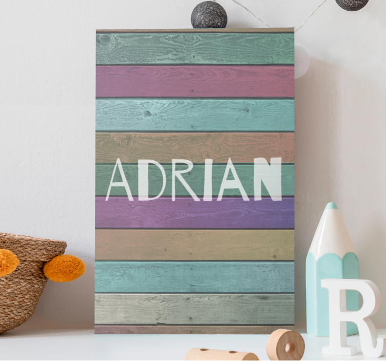 Abc canvas wall art personalized name display - TenStickers