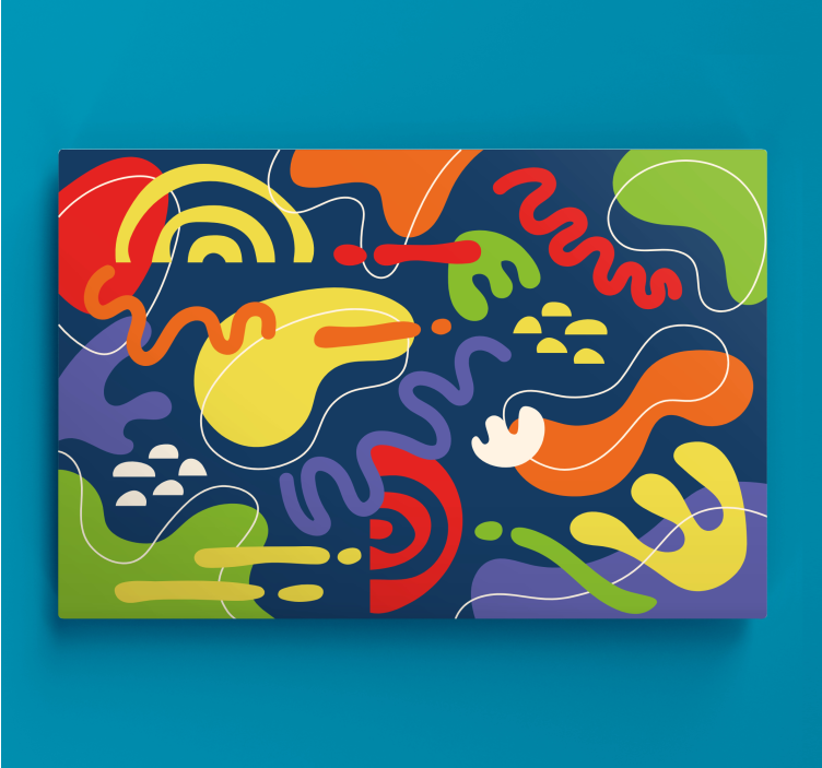 Abstract wall art 1 lively organic forms - TenStickers