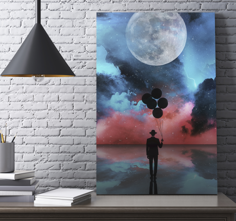 Abstract wall art 1 mysterious balloon silhouettes - TenStickers