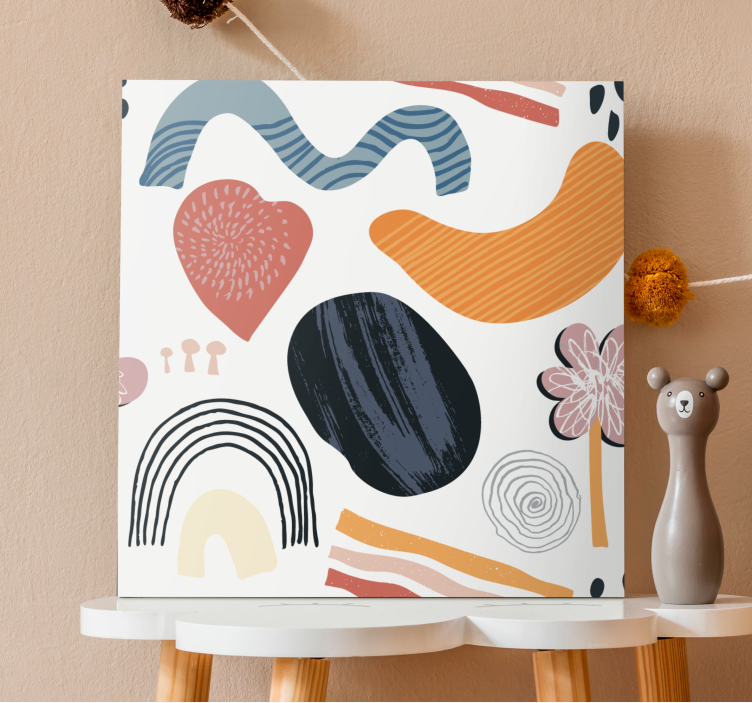 Abstract wall art 1 vibrant organic shapes - TenStickers