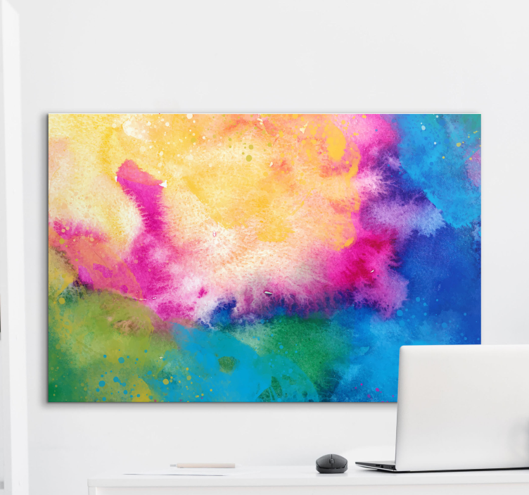 Abstract wall art 1 vibrant watercolor swirls - TenStickers