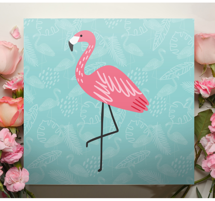 Animal canvas wall art flamingo standing gracefully - TenStickers