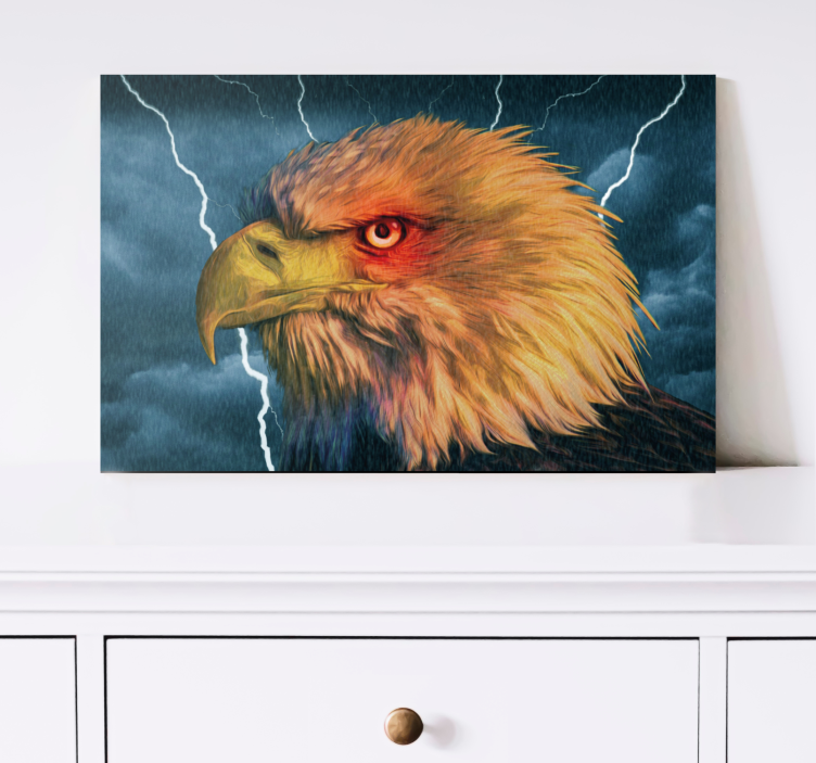 Blue electric eagle 3D canvas prints - TenStickers