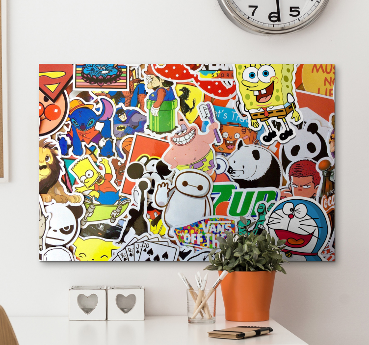 Cartoon Characters nursery canvas - TenStickers