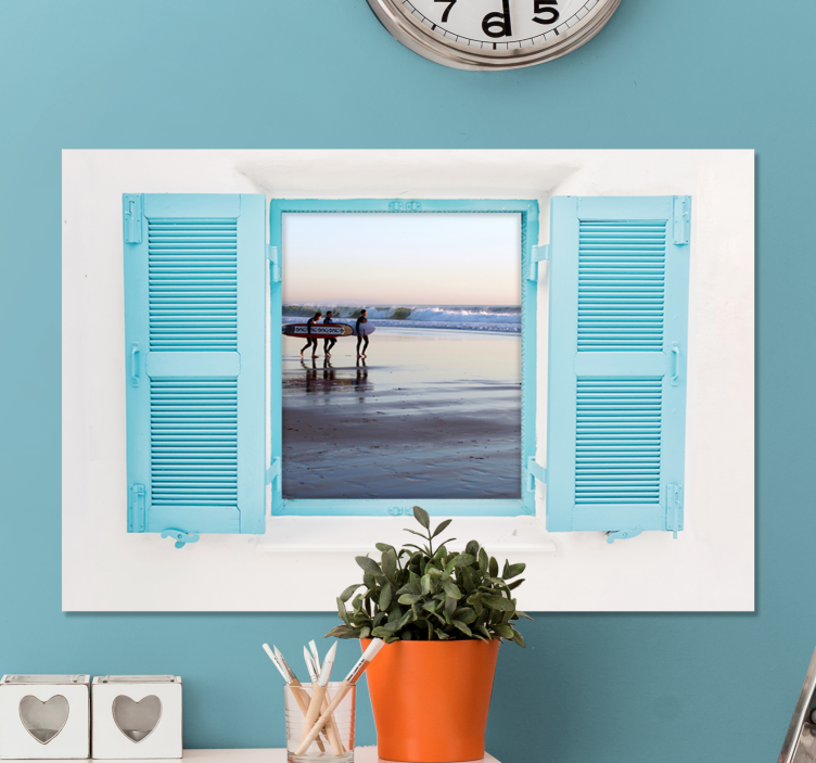 Cityscape wall art coastal window view - TenStickers