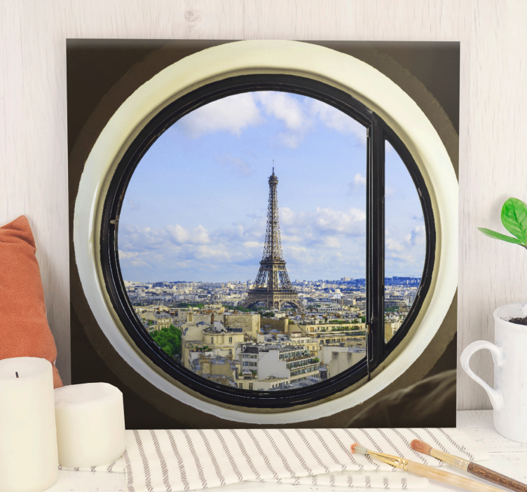 Cityscape wall art eiffel tower perspective - TenStickers
