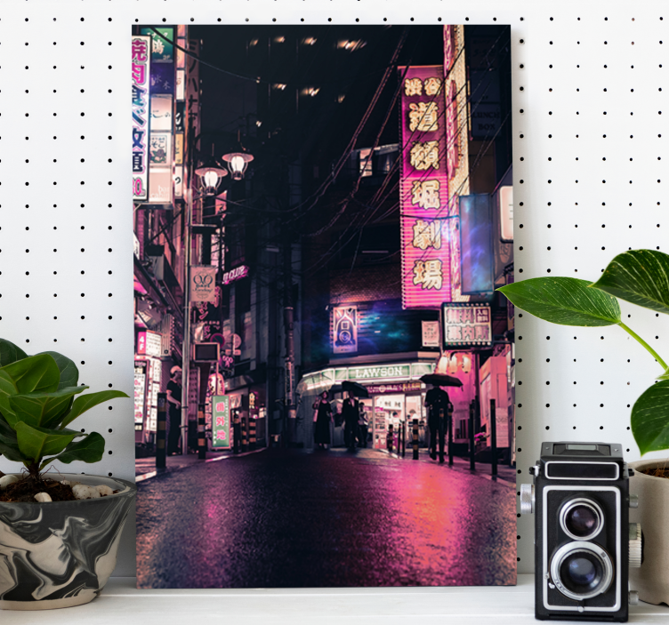 Cityscape wall art neon city streets - TenStickers