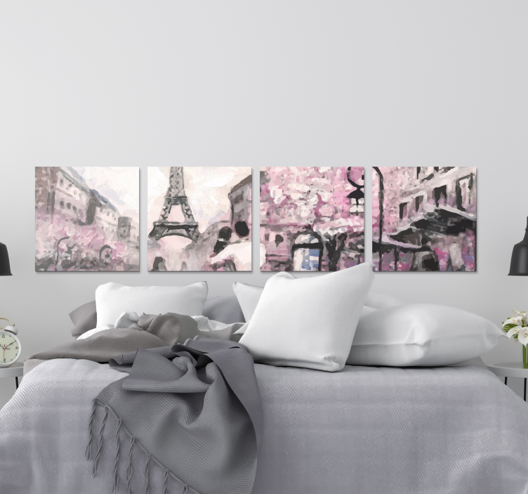 Cityscape wall art parisian spring stroll - TenStickers