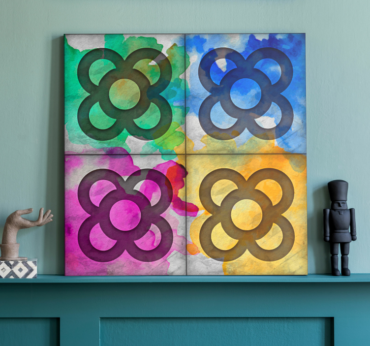 Colorful panot tile retro canvas - TenStickers