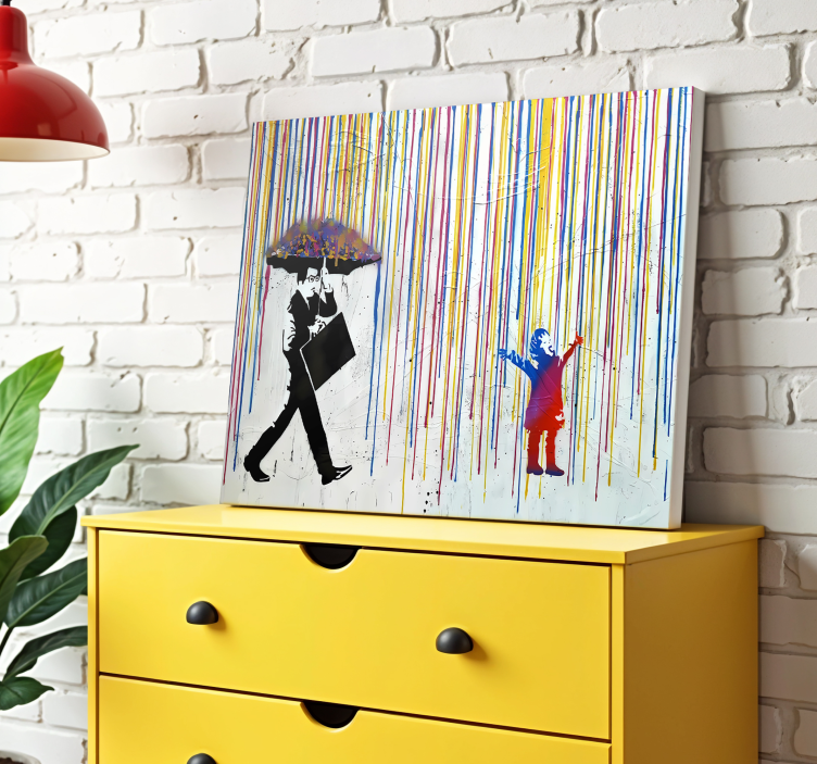 Colorful rain canvas art - TenStickers