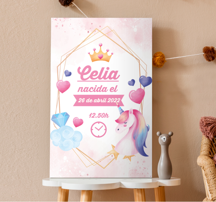 Crowned princess personalised canvas - TenStickers