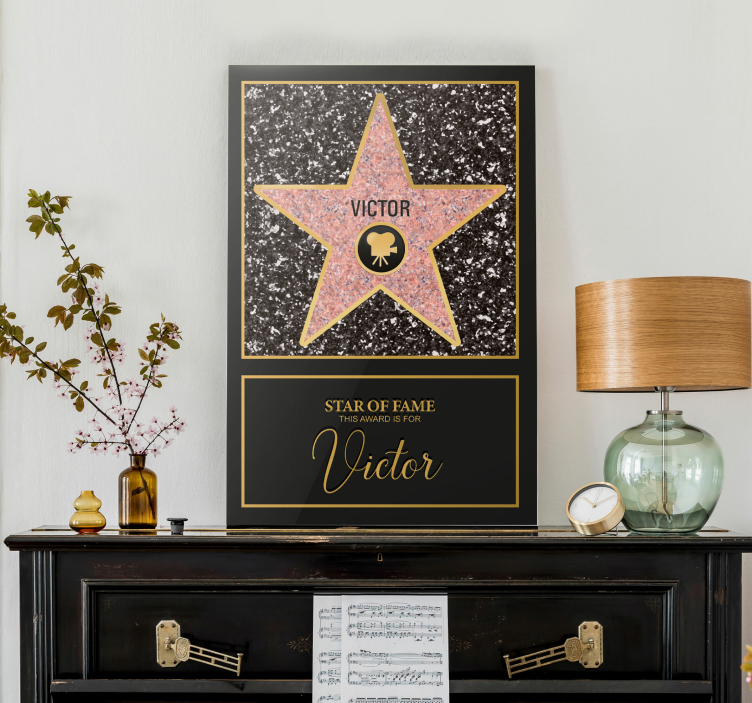Custom star of fame living room wall art - TenStickers
