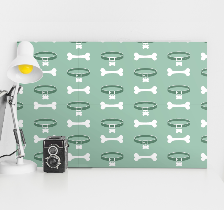 Dog wall art bone and collar design - TenStickers