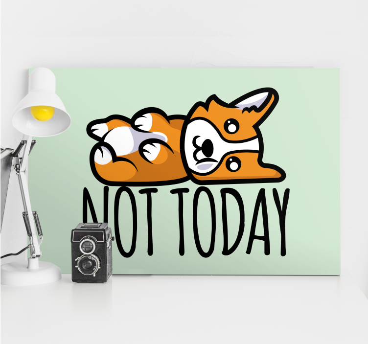Dog wall art corgi relaxing on the floor - TenStickers