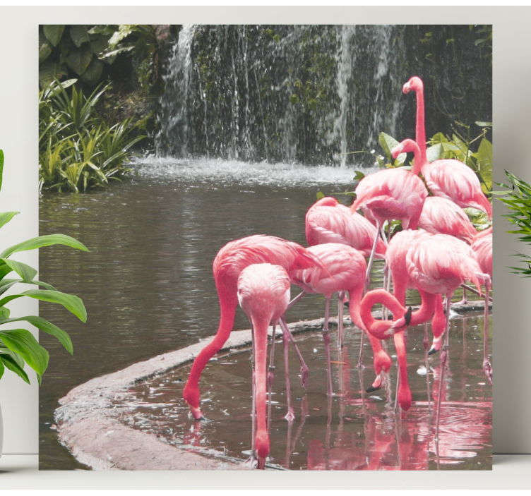 Dog wall art flamingo flock at the pool - TenStickers