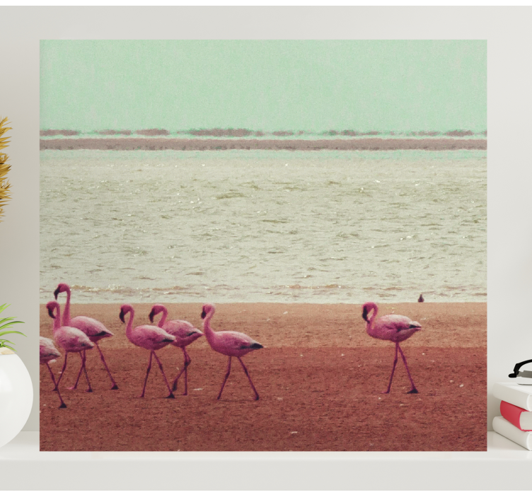 Dog wall art flamingos by the water - TenStickers