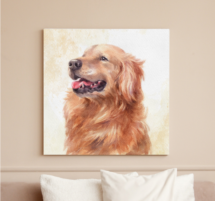 Dog wall art golden retriever illustration - TenStickers