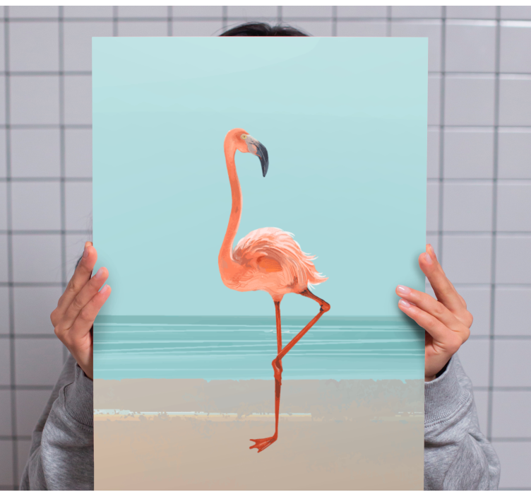 Dog wall art graceful flamingo pose - TenStickers