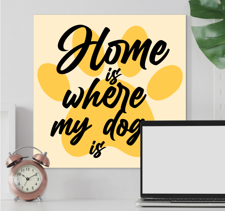 Dog wall art home is where love resides - TenStickers