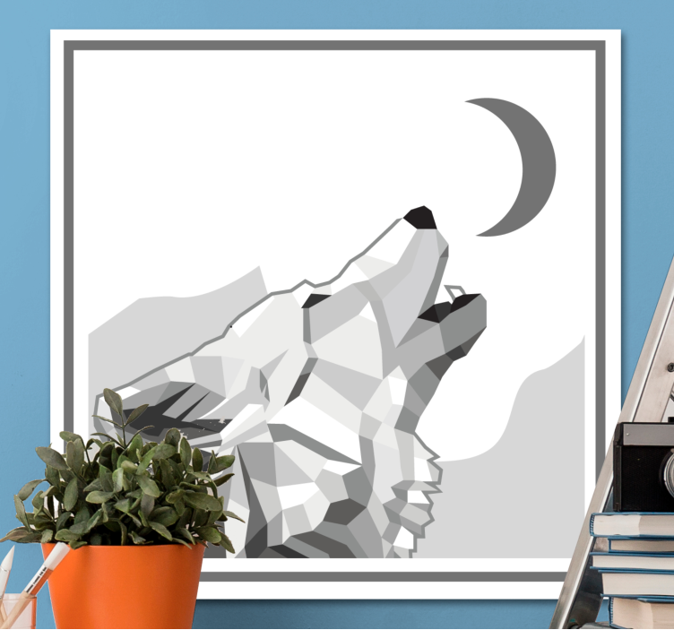 Dog wall art howling wolf print - TenStickers