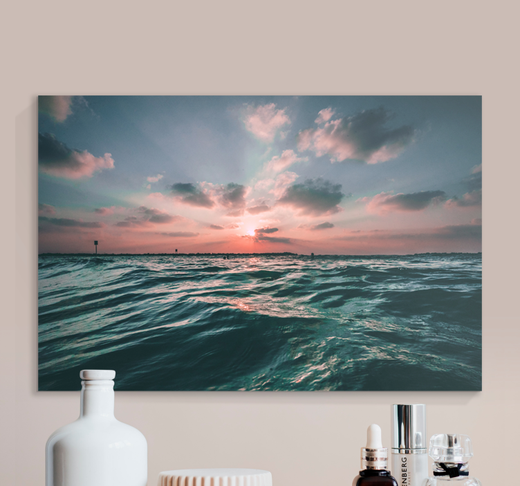 Dusk over ocean landscape canvas - TenStickers