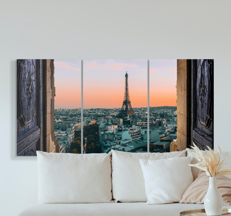Eiffel tower viewpoint cityscape wall art - TenStickers