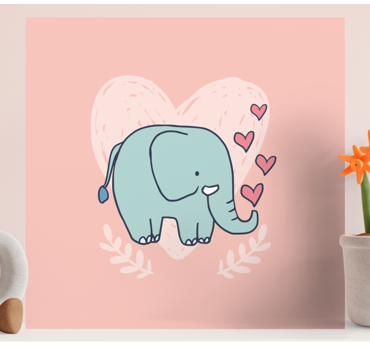 Elephant wallart cute elephant affection - TenStickers