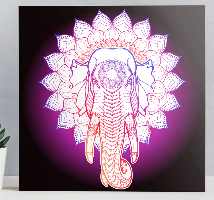 Elephant wallart majestic elephant mandala - TenStickers