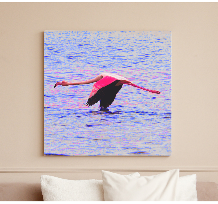 Fish canvas flamingo in flight - TenStickers