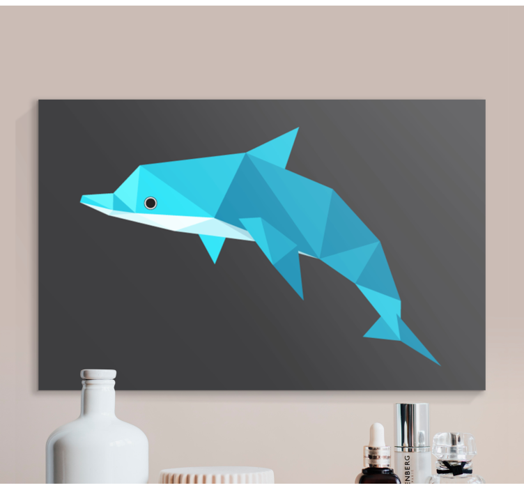 Fish canvas stylized dolphin artwork - TenStickers